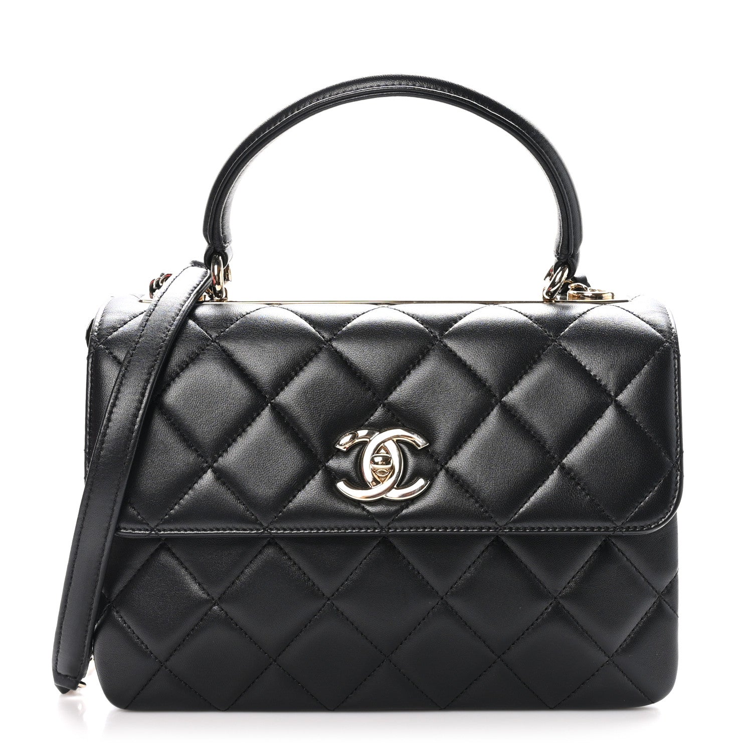 Chanel Lambskin Quilted Small Trendy CC Dual Handle Flap Bag Black 1 of 10