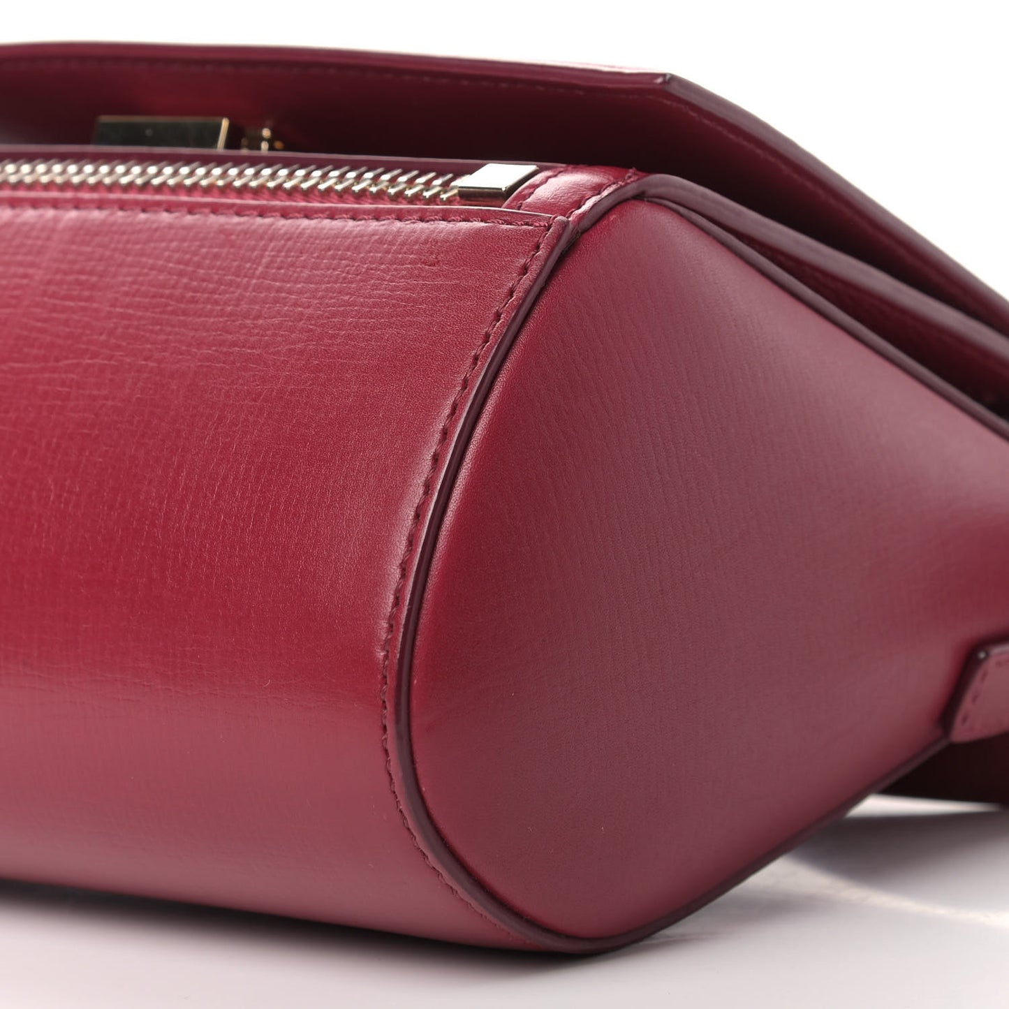 Textured Calfskin Mini Pandora Box Crossbody Bag Magenta