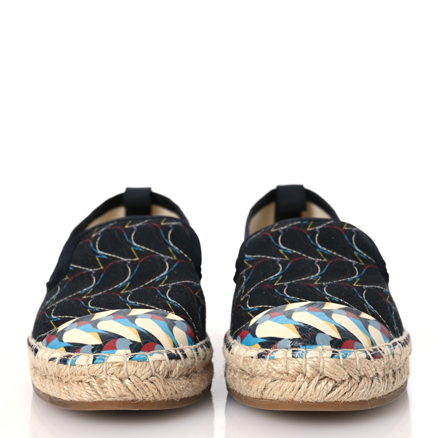 Fendi Canvas Printed Calfskin Espadrilles 36 Multicolor 3 of 12