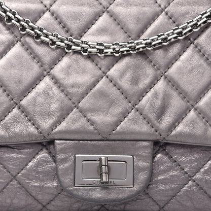 Chanel Metallic Aged Calfskin Quilted 2.55 Reissue 226 Flap Dark Silver 10 of 13