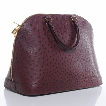Louis Vuitton Ostrich Alma MM Prune 3 of 7