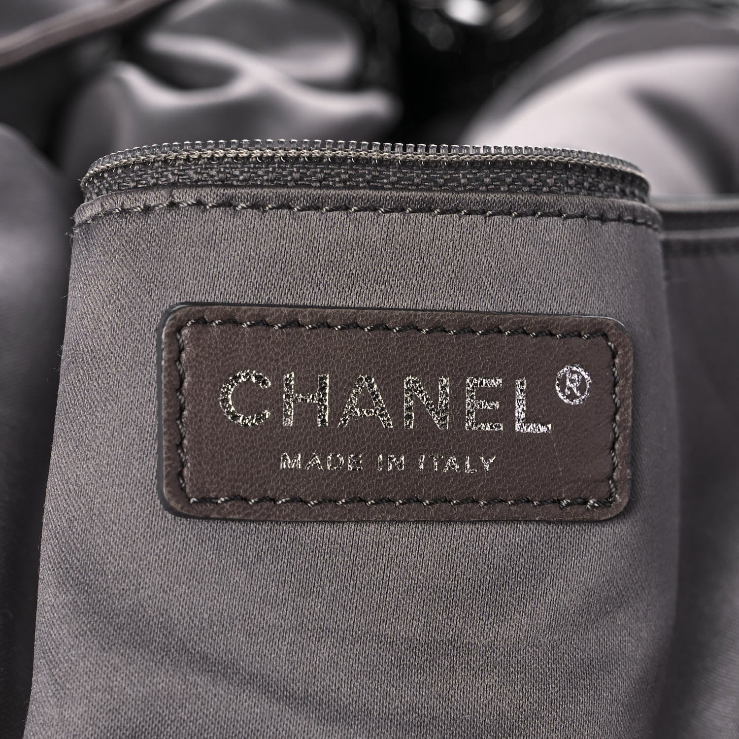 Chanel Vinyl Graphic Edge Tote Black 6 of 9