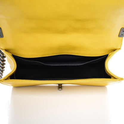 Chanel Calfskin Quilted Medium Boy Flap Yellow 5 of 6