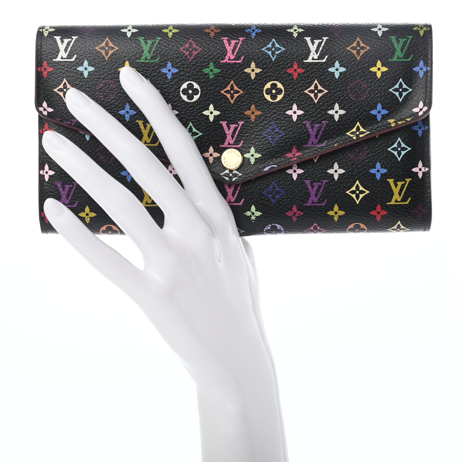 Louis Vuitton Monogram Multicolor Sarah Wallet NM Black Grenade 2 of 6