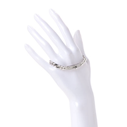 Hermes 18K White Gold Diamond TPM Kelly Gourmette Bracelet SH 2 of 5