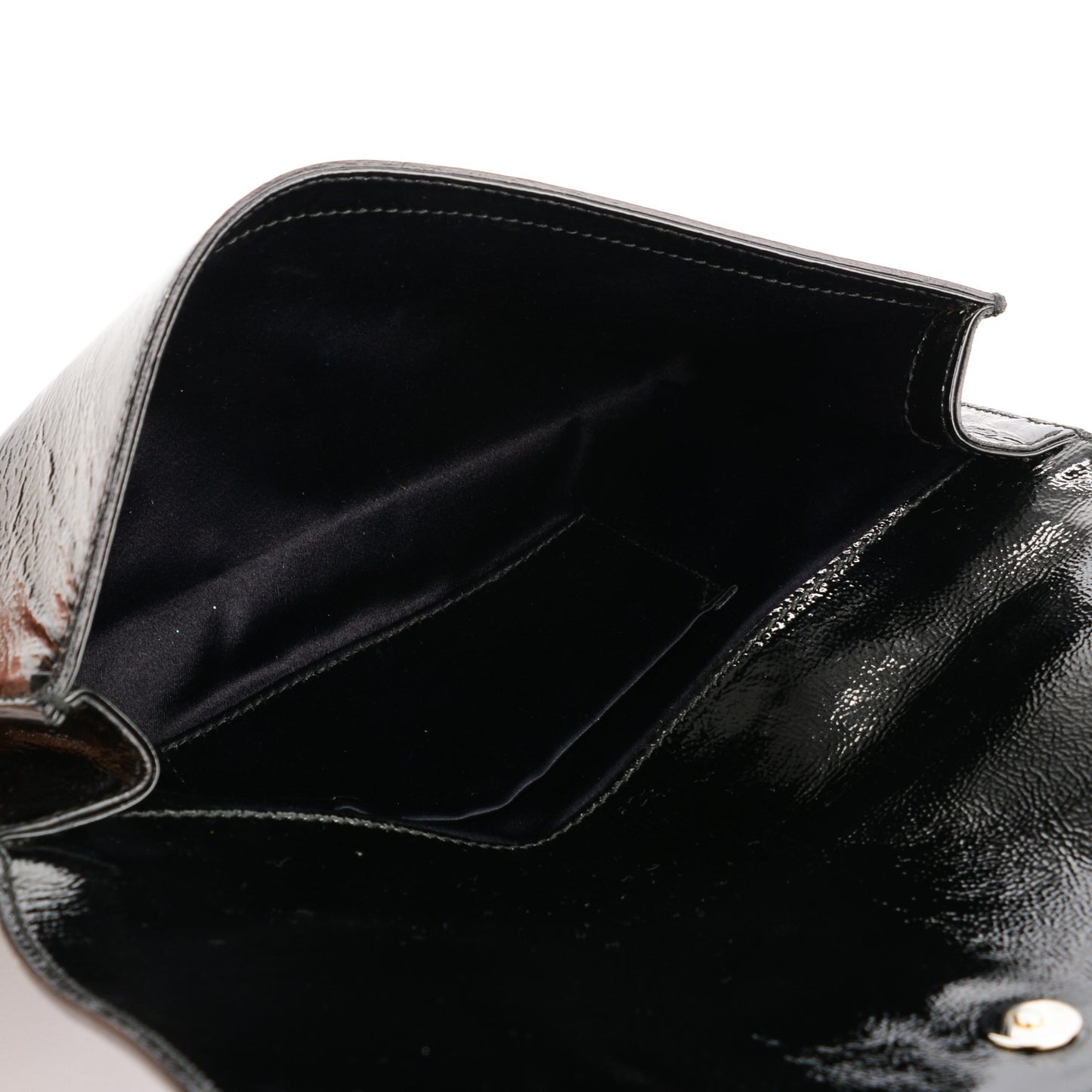 Textured Patent Monogram Small Belle De Jour Clutch Black