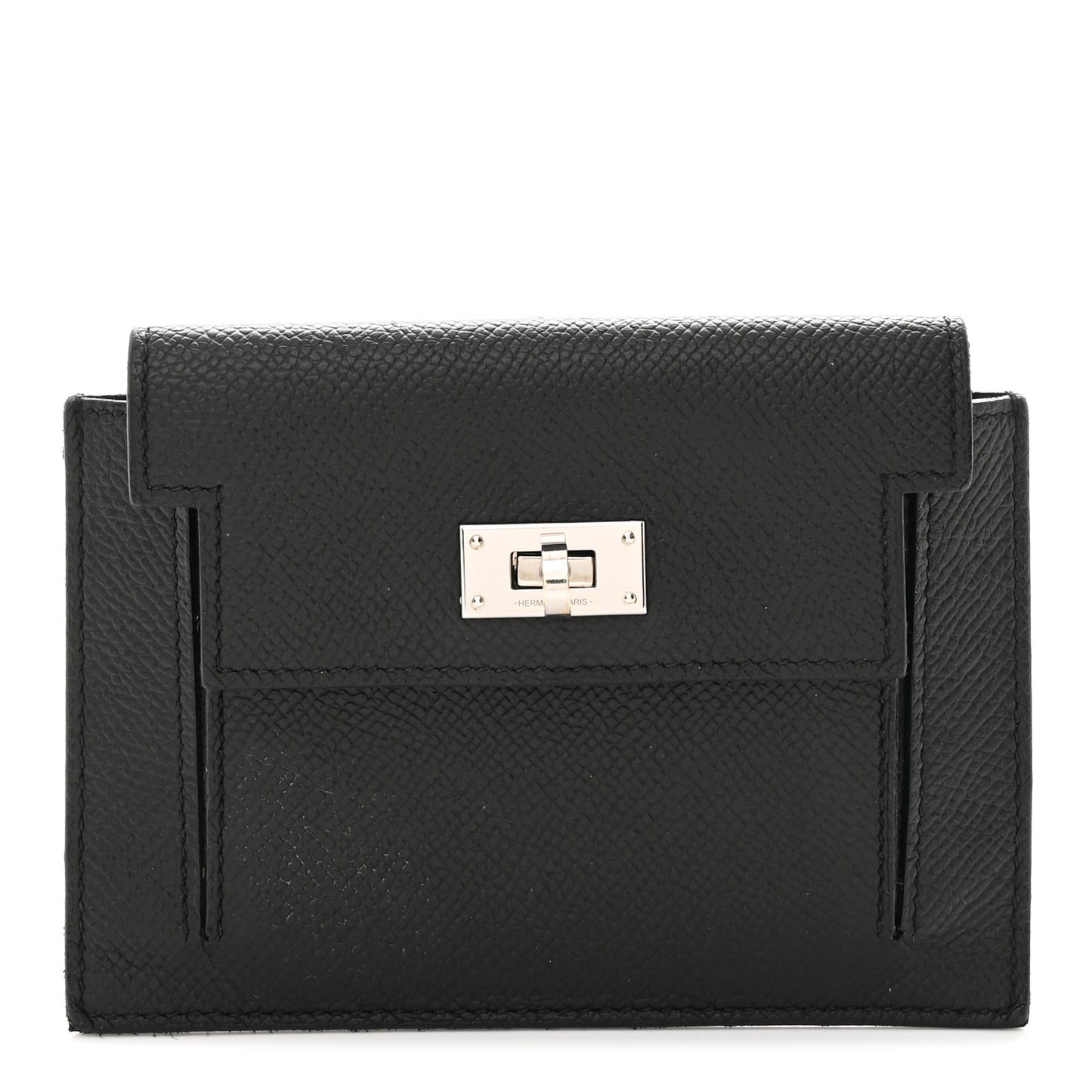 Epsom Kelly Pocket Compact Wallet Black