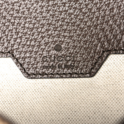 Gucci Monogram Jumbo GG Textured Dollar Calfskin Web Double Buckle Backpack Camel Ebony New Acero 5 of 8
