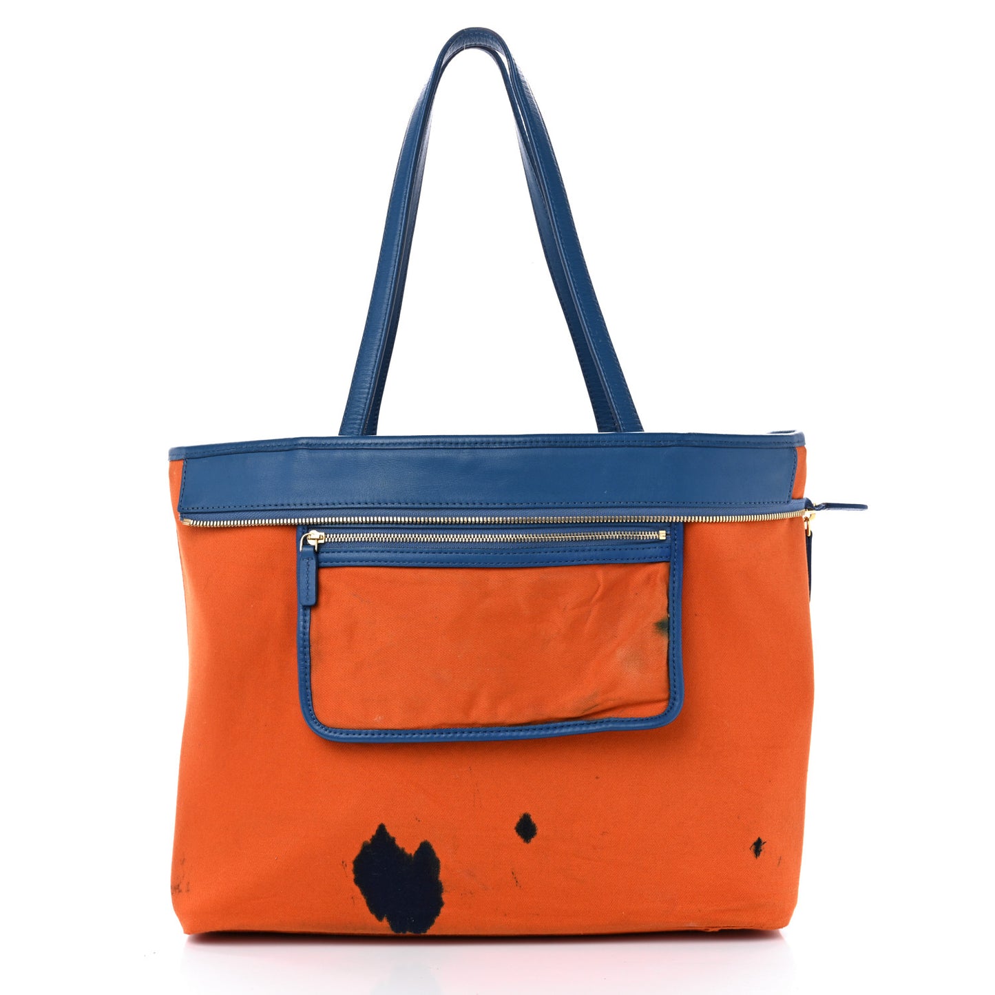 Visetos Medium Reversible Shopper Tote Cognac Blue