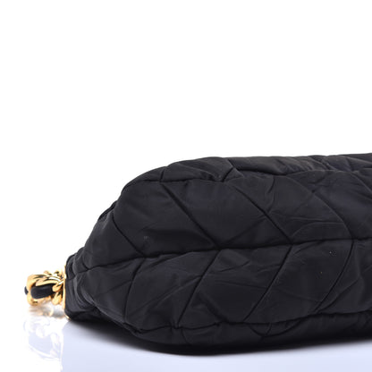 Prada Tessuto Nylon Chevron Quilted Shoulder Bag Black 7 of 8