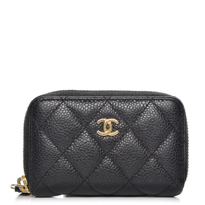 Chanel Caviar Quilted Zip Coin Purse Black 1 of 7