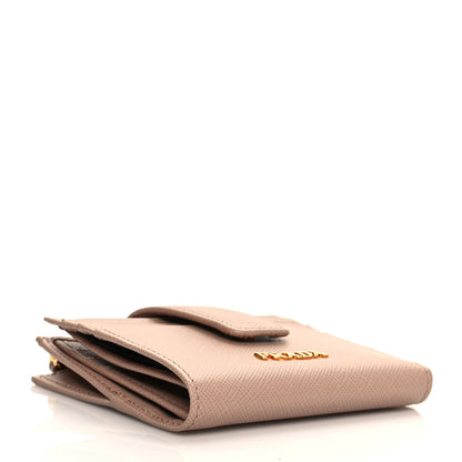 Prada Saffiano Metal Card Holder Compact Wallet Cipria 4 of 8