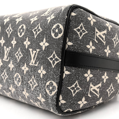 Louis Vuitton Denim Monogram Jacquard Speedy Bandouliere 25 Black 9 of 9
