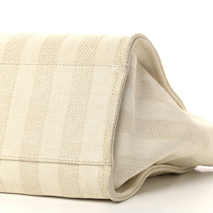 Chanel Mixed Fibers Striped Medium Deauville Tote Beige 9 of 10