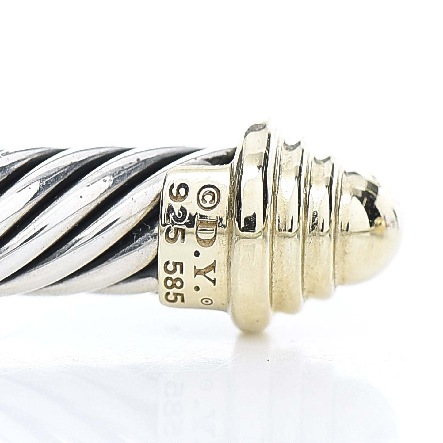 Sterling Silver 14K Yellow Gold 5mm Cable Classics Bracelet