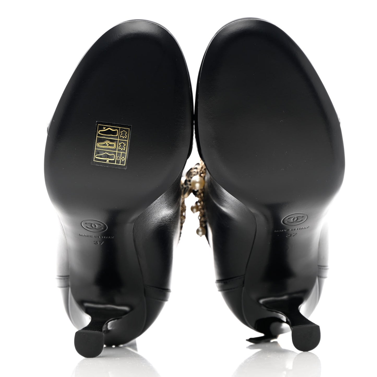 Lambskin Patent Calfskin Ankle Boots 37 Black