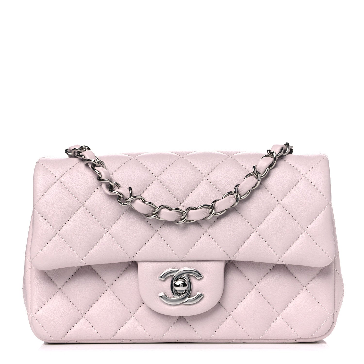 Chanel Lambskin Quilted Mini Rectangular Flap Light Purple 1 of 13
