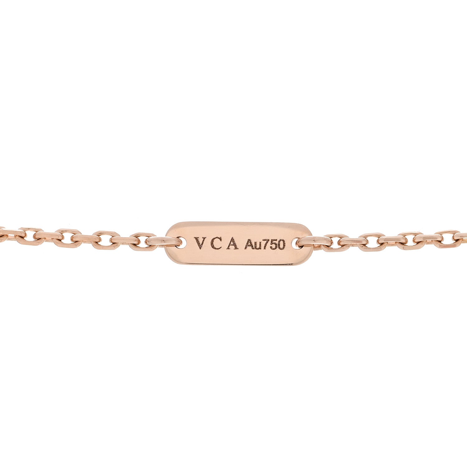 Van Cleef & Arpels 18K Rose Gold Diamond Grey Mother of Pearl Vintage Alhambra Pendant Necklace 5 of 6