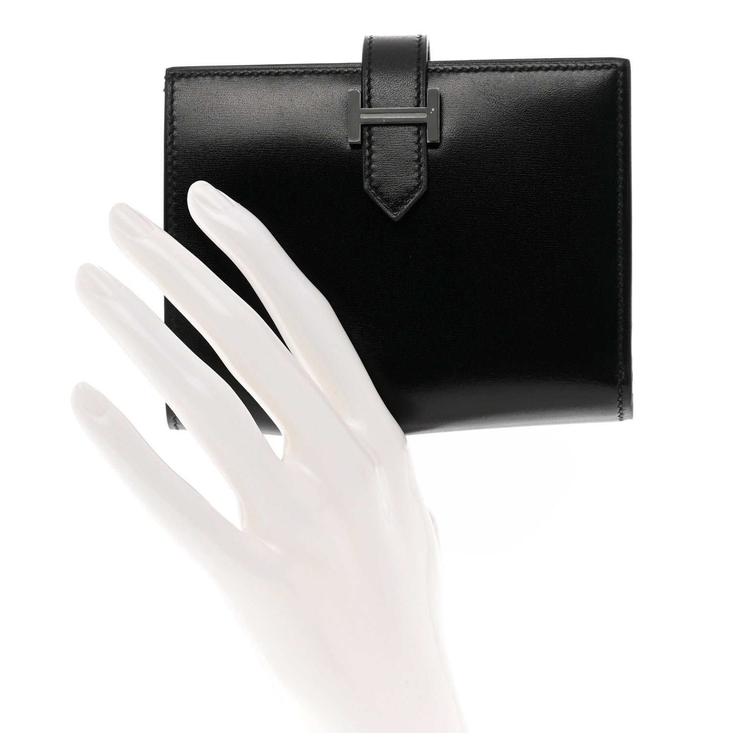 Hermes Box Monochrome Bearn Compact Wallet Black 2 of 8