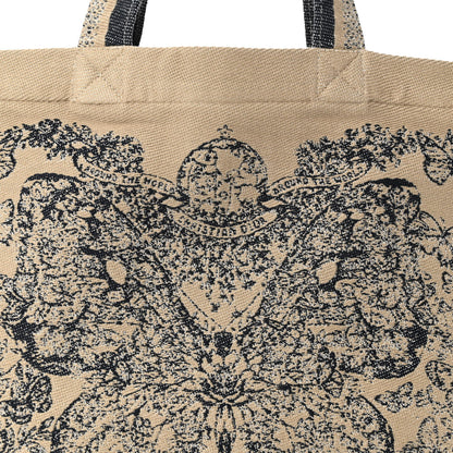 Christian Dior Canvas Print Cruise Tote Ivory Black 7 of 10