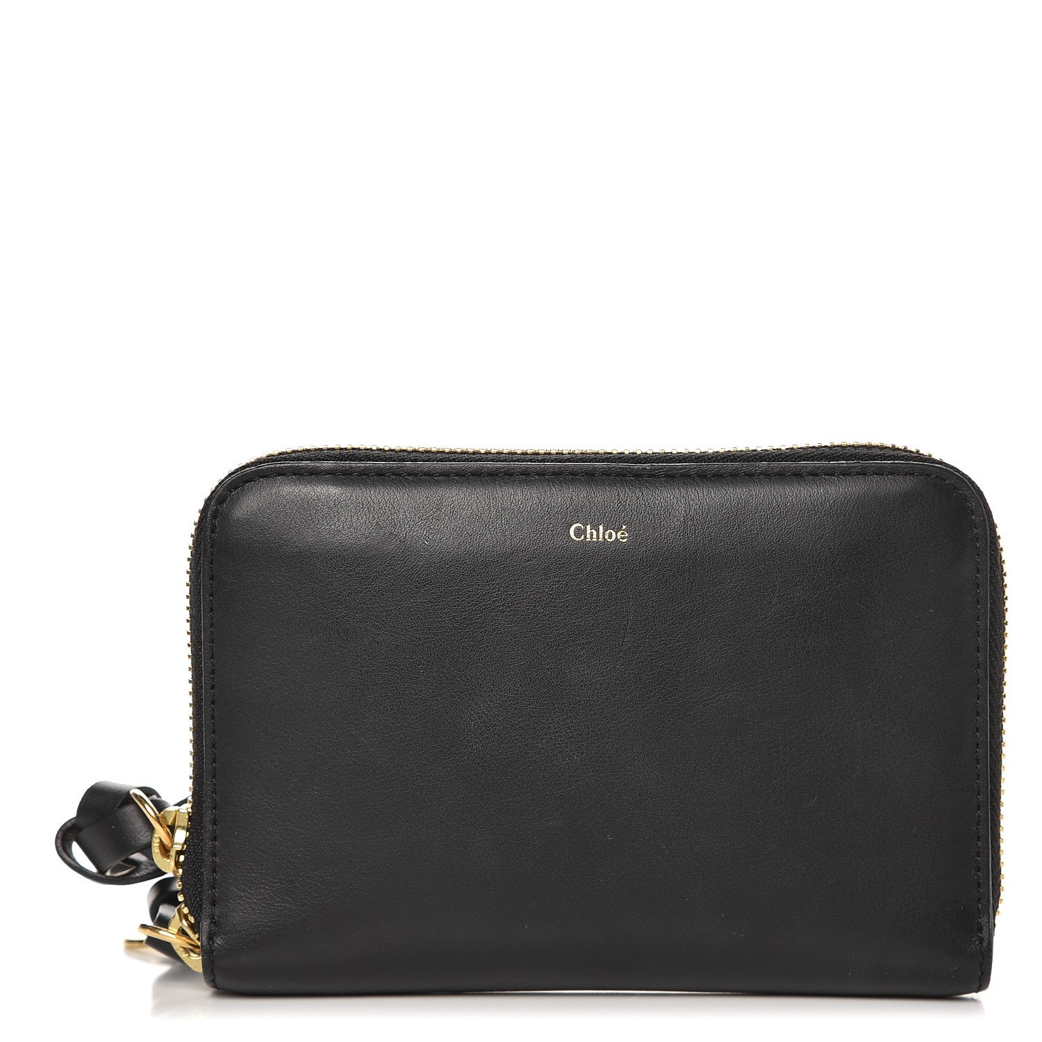 Chloe Lambskin Alphabet Zip Around Compact Wallet Black 1 of 9