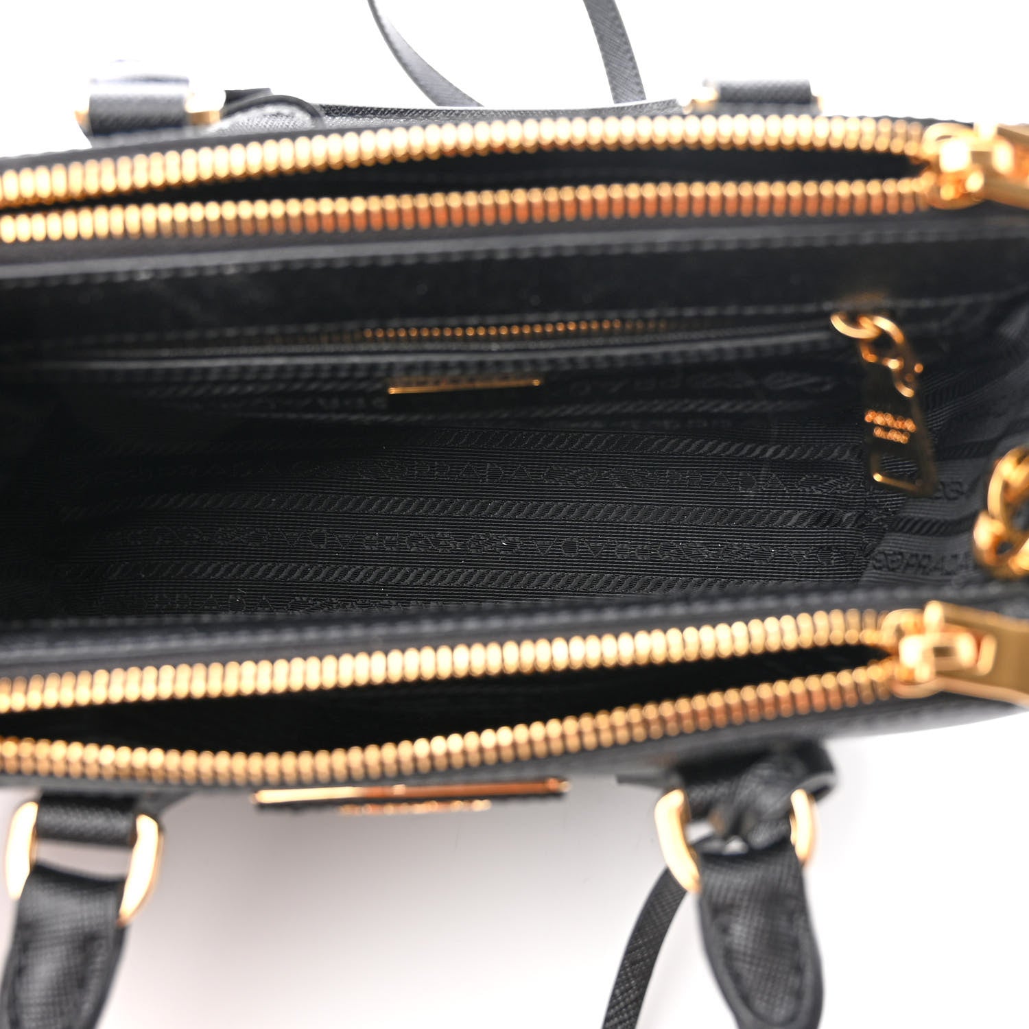Prada Saffiano Lux Mini Galleria Double Zip Tote Black 5 of 9