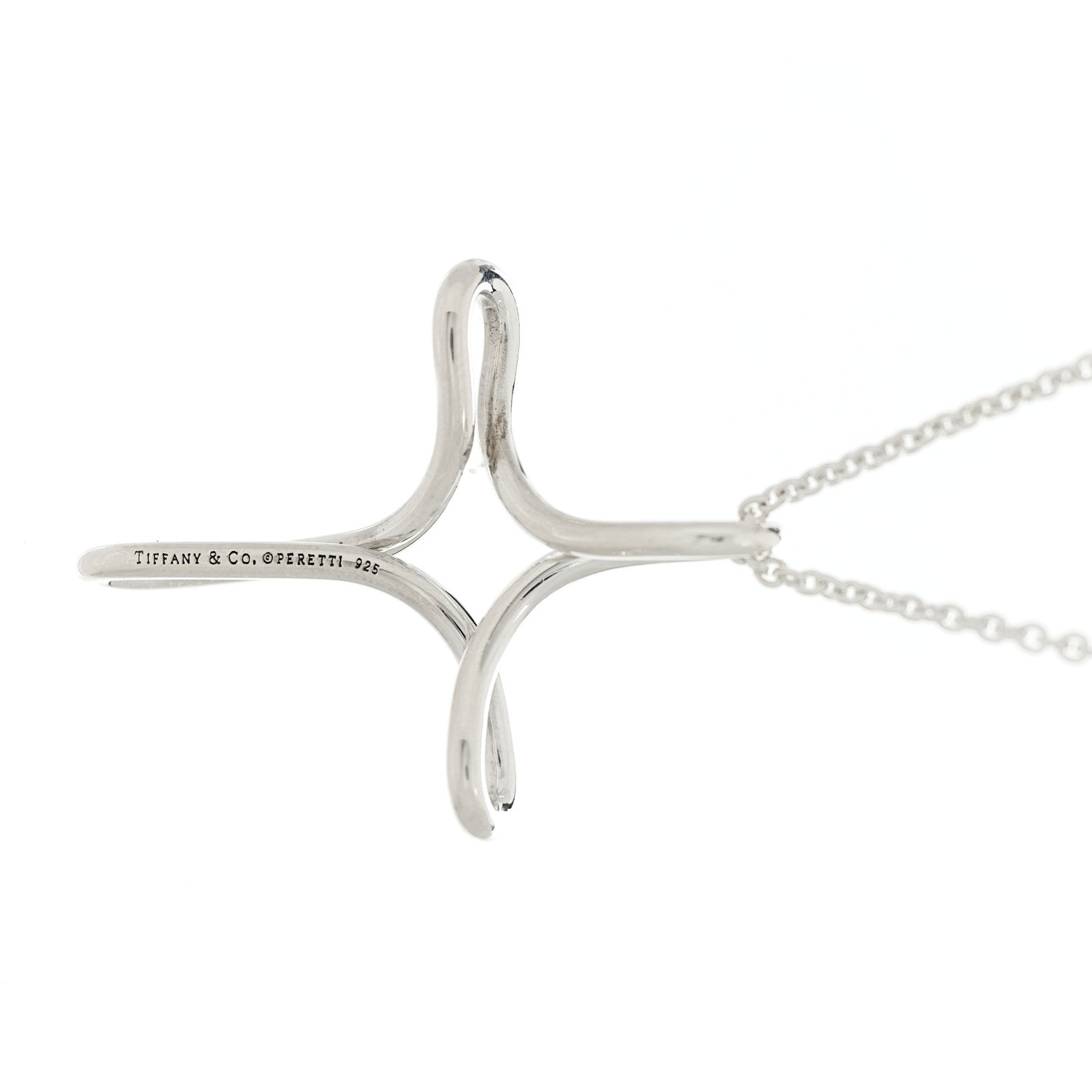 Tiffany Sterling Silver Elsa Peretti Infinity Cross Pendant Necklace 7 of 7