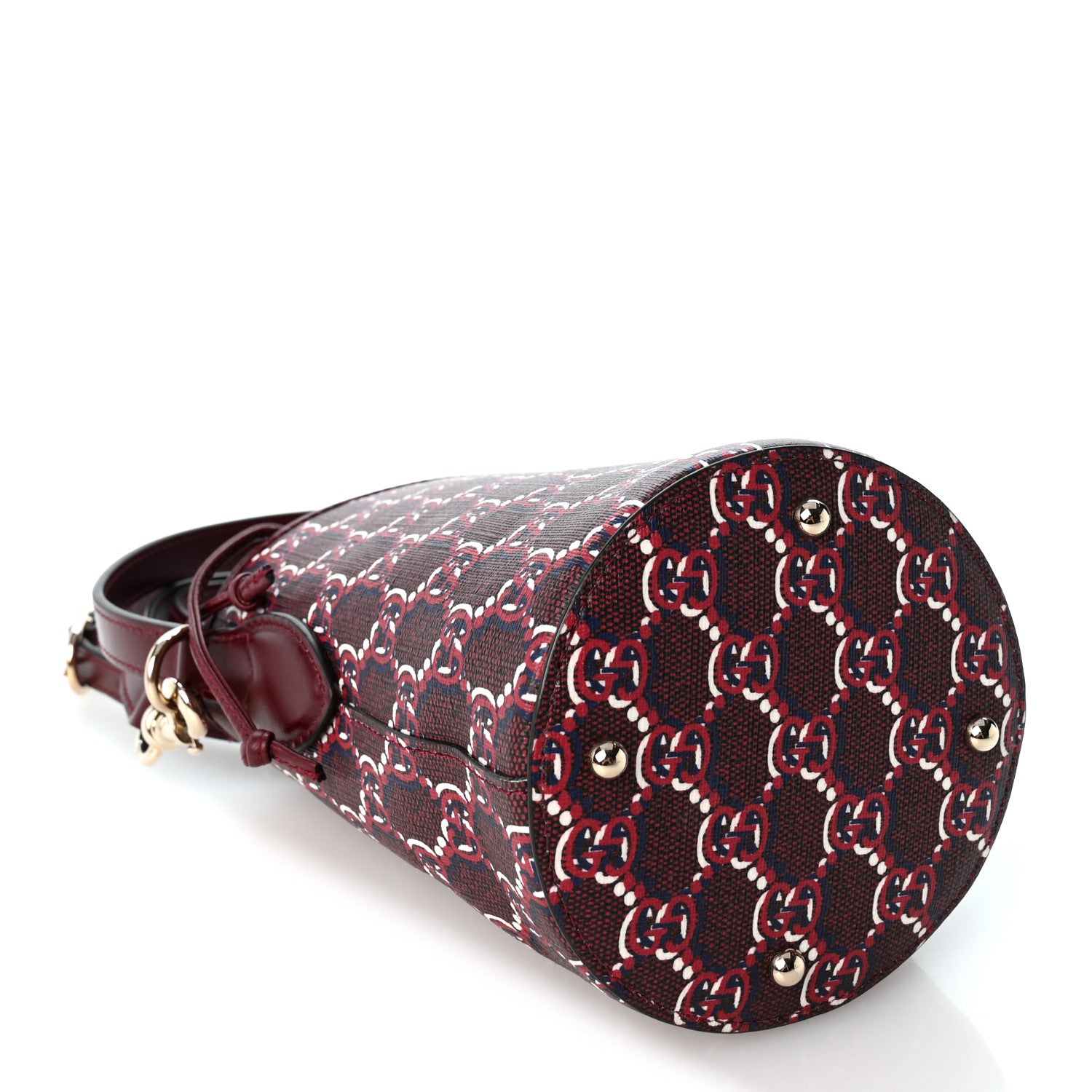 Gucci GG Shadow Monogram Mini Bucket Bag Rosso Ancora Red 4 of 9