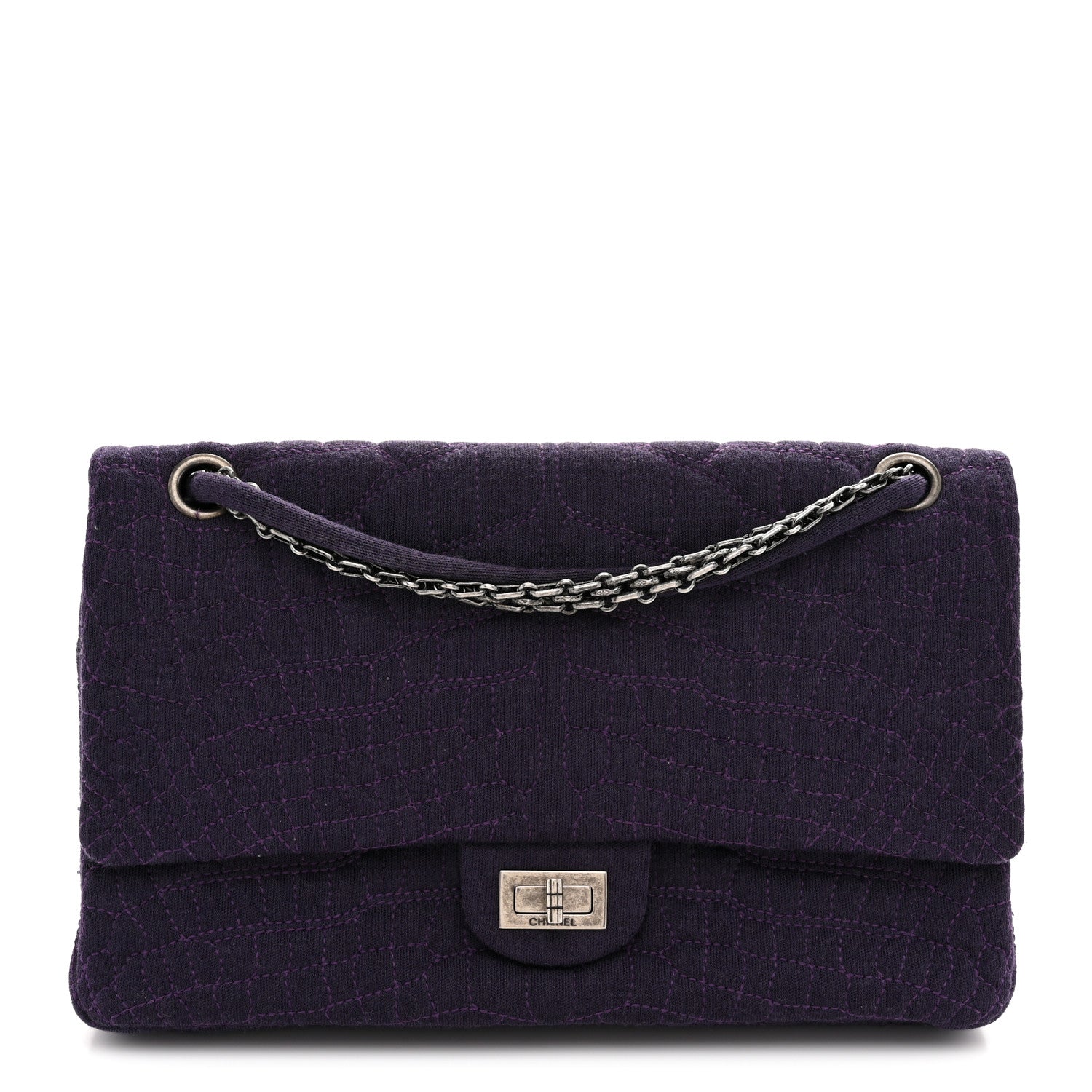 Chanel Jersey Coco's Croc 2.55 Reissue 226 Flap Purple 1 of 10