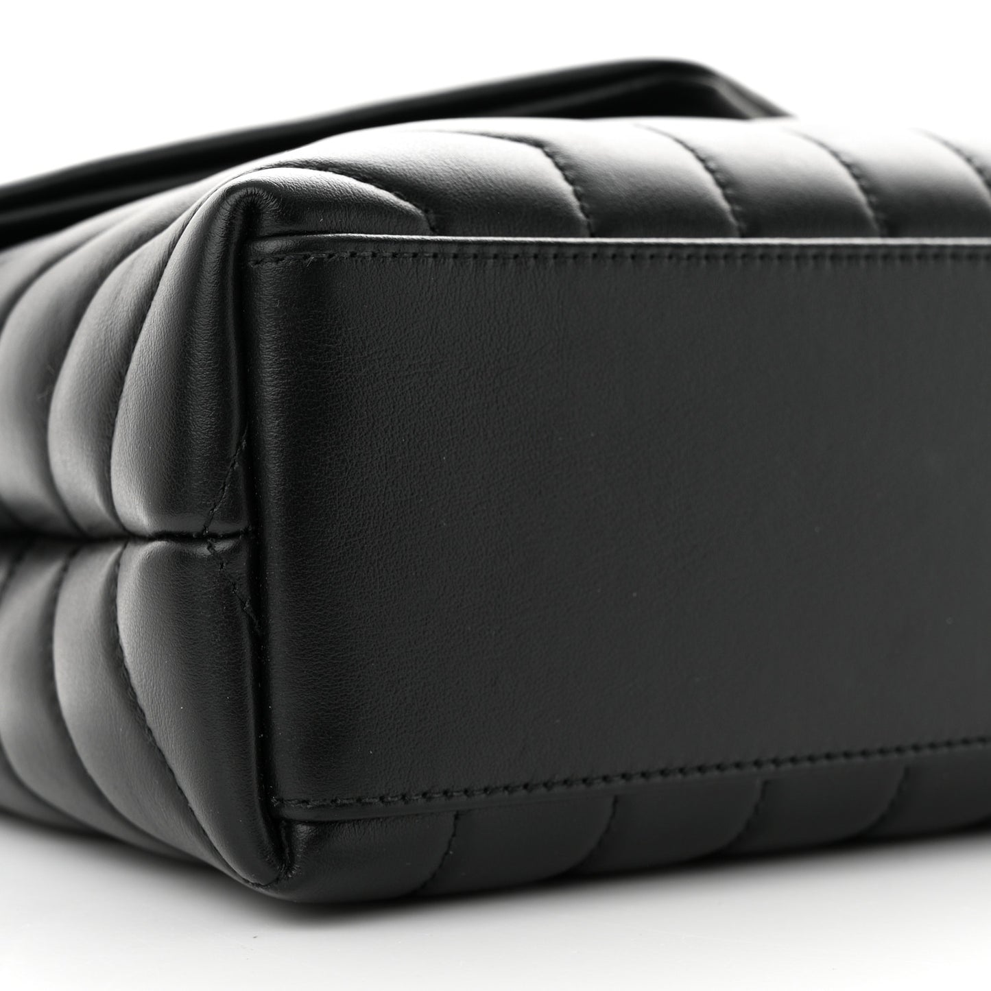 Calfskin Y Quilted Monogram Monochrome Small Loulou Chain Satchel Black