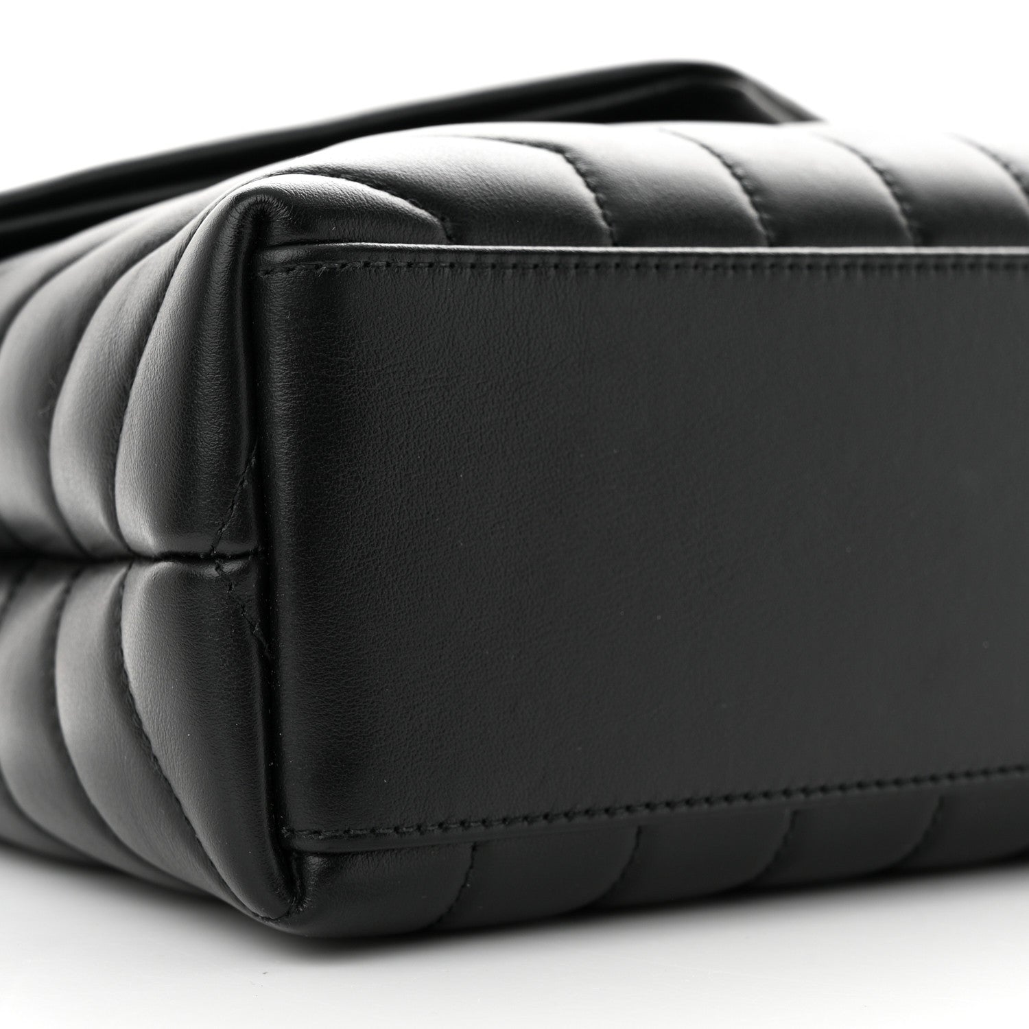 Saint Laurent Calfskin Y Quilted Monogram Monochrome Small Loulou Chain Satchel Black 9 of 10