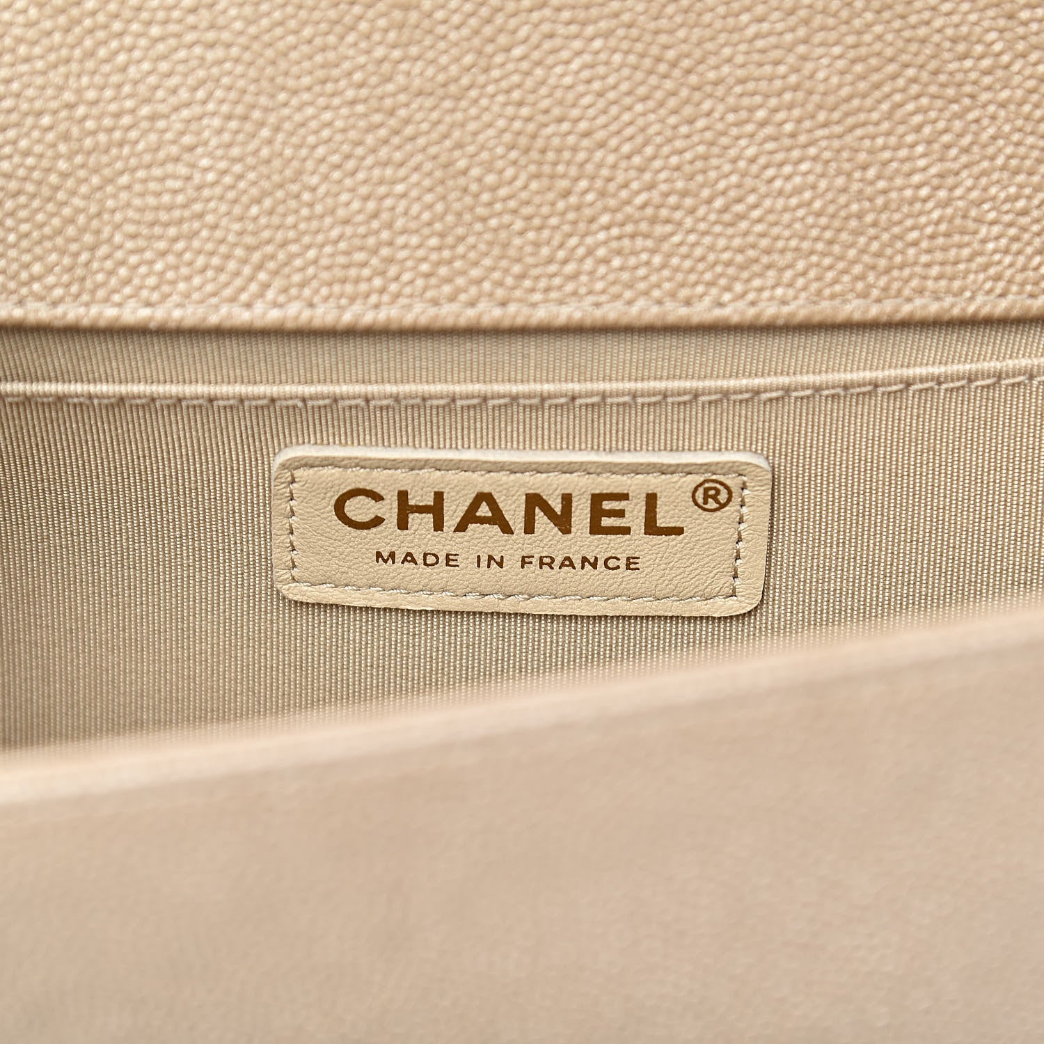 Chanel Metallic Caviar Chevron Quilted Medium Boy Flap Light Beige 6 of 11