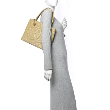 Chanel Caviar Quilted Medallion Tote Beige 2 of 13