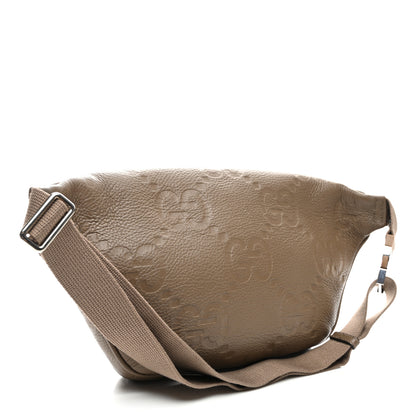 Gucci Piuma Calfskin Jumbo GG Embossed Pocket Belt Bag Good Taupe 3 of 9
