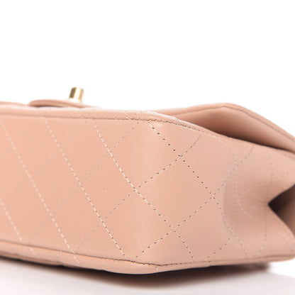 Chanel Lambskin Quilted Mini Top Handle Rectangular Flap Beige 7 of 11