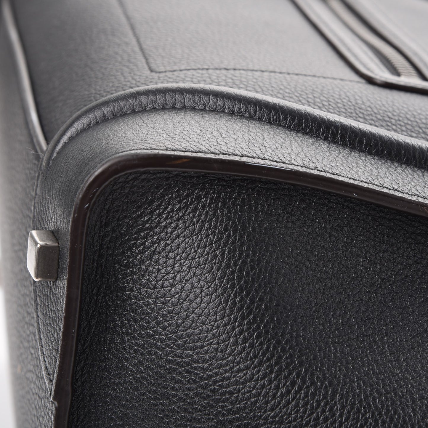 Drummed Calfskin Mini Luggage Black