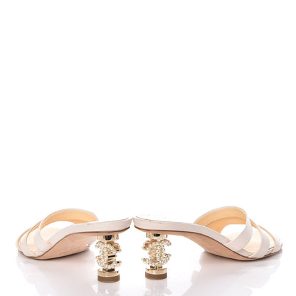 Chanel Calfskin Pearl CC Mule Sandals 36 White 6 of 18