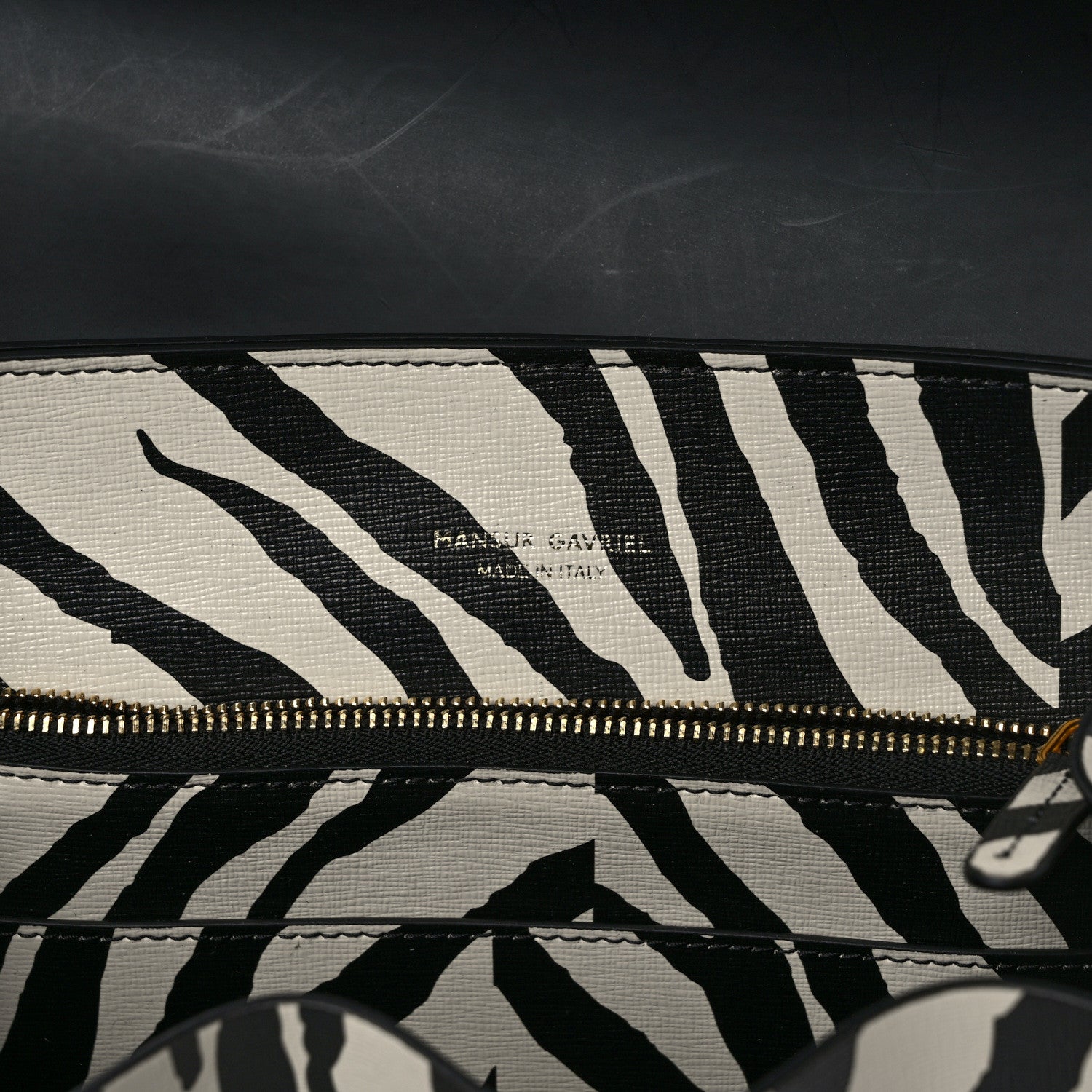 Mansur Gavriel Saffiano Zebra Print Mini Lady Bag Black White 6 of 12