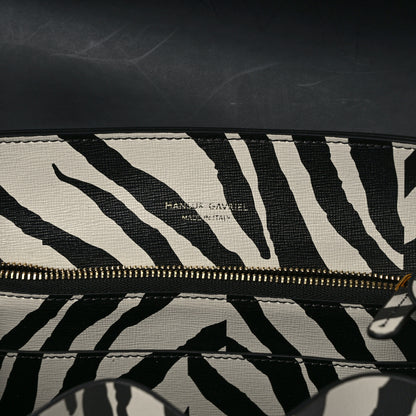 Mansur Gavriel Saffiano Zebra Print Mini Lady Bag Black White 6 of 12