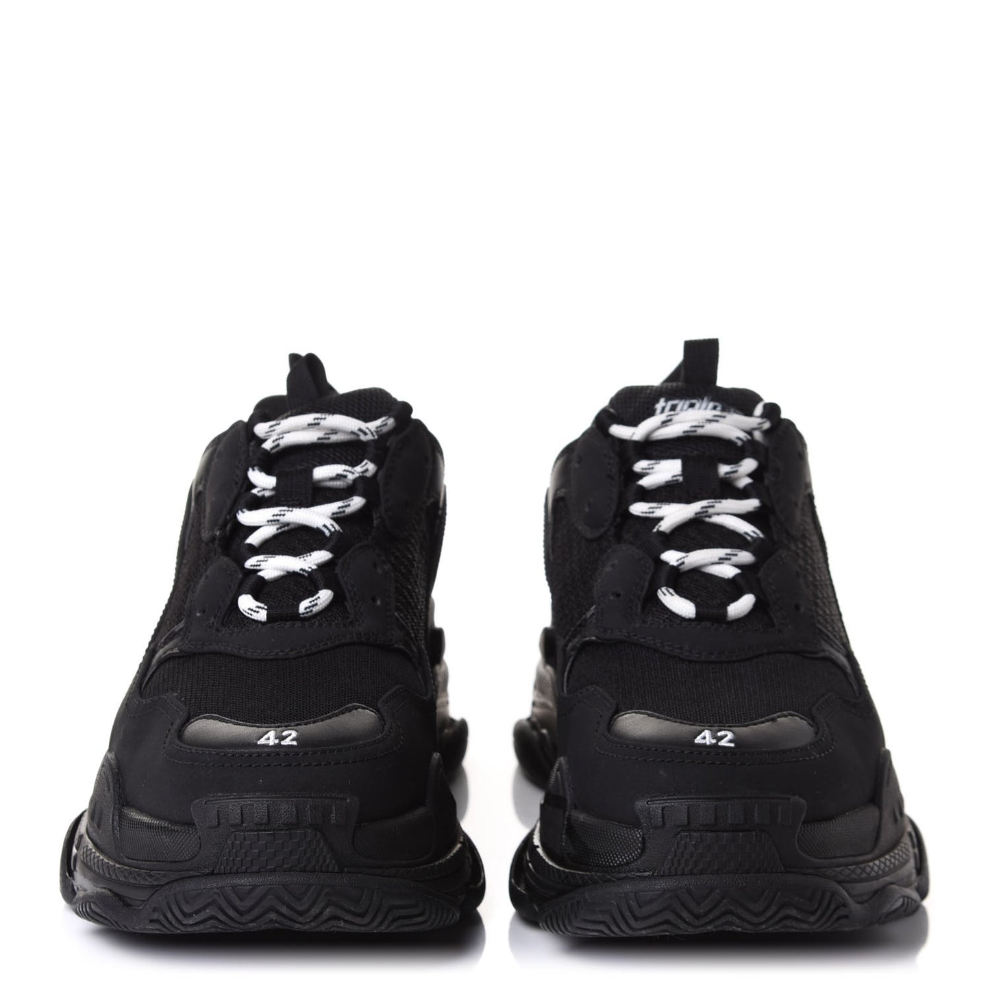 Fabric Mesh Mens Triple S Sneakers 42 Black