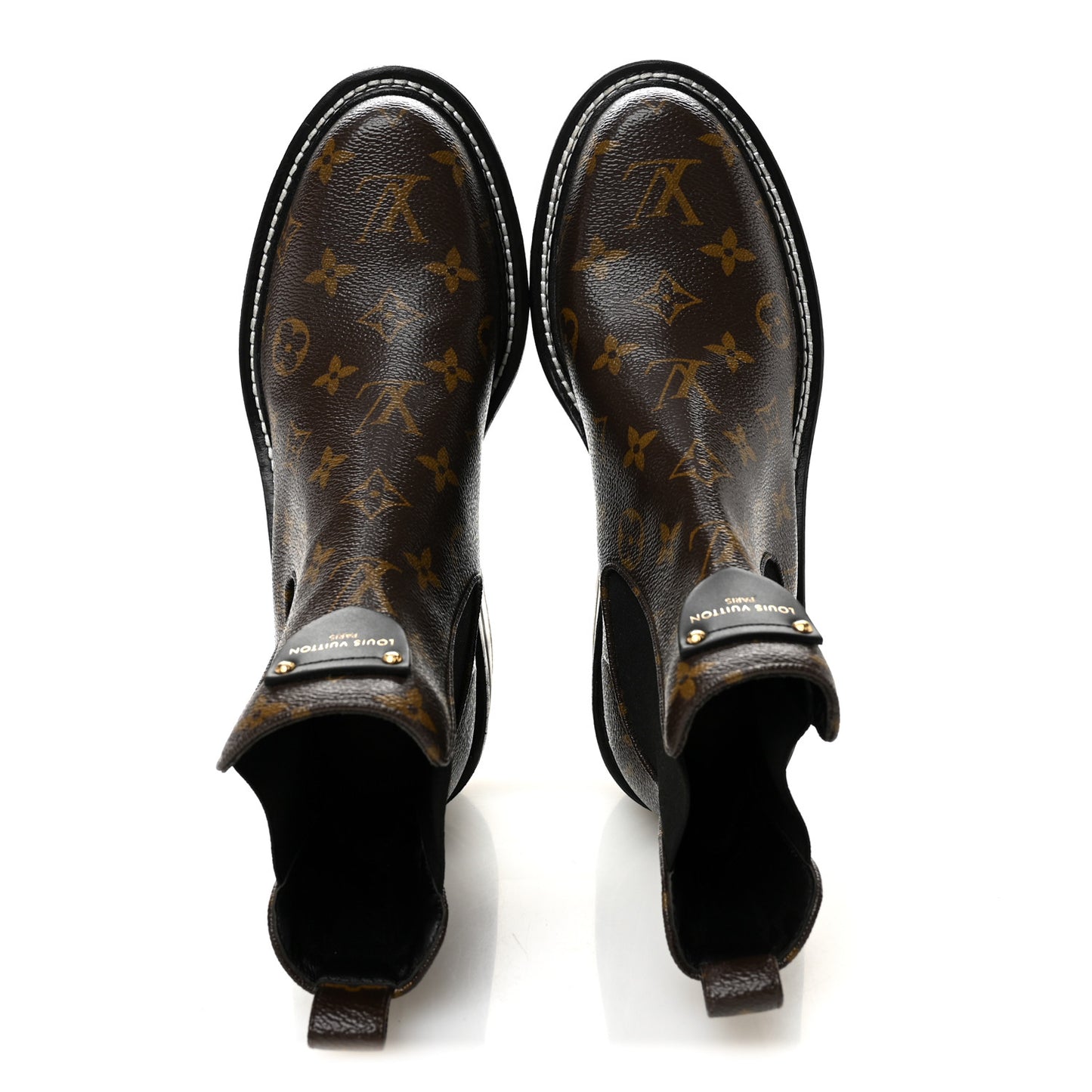 Patent Monogram LV Beaubourg Ankle Boots 38.5 Black