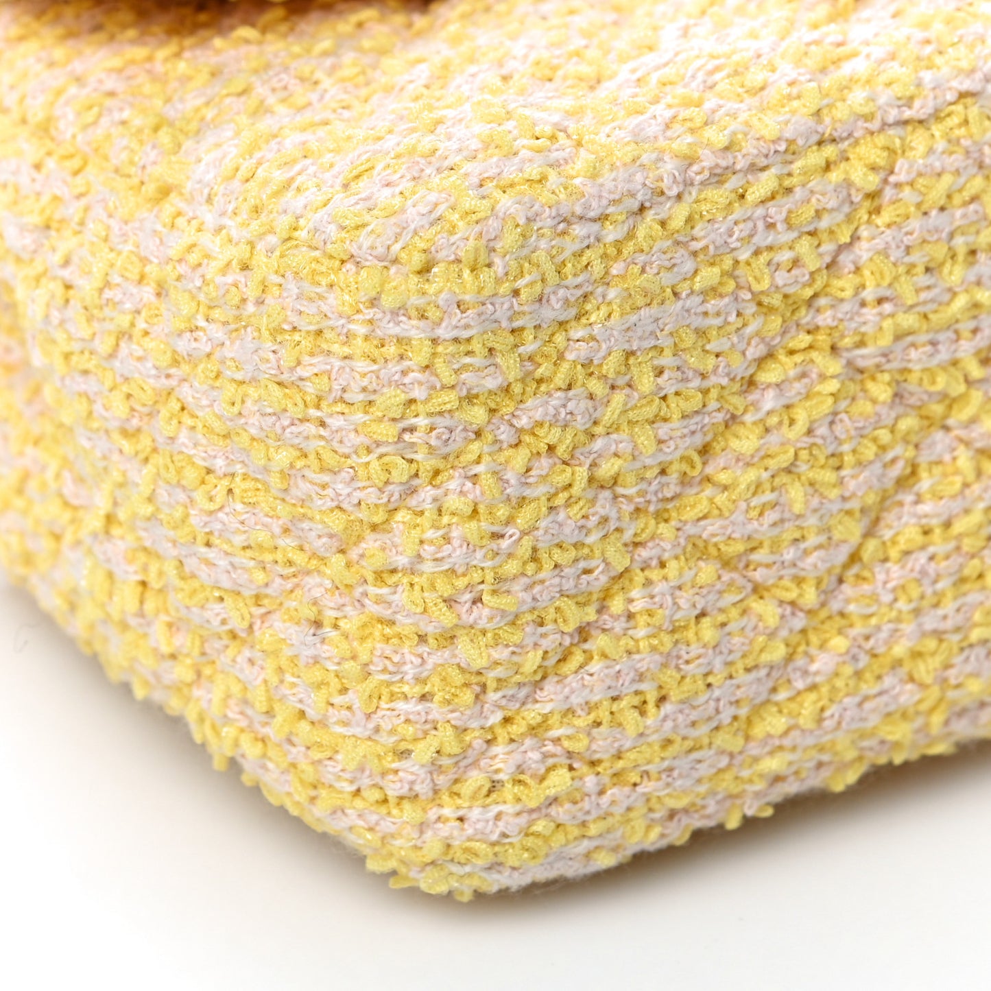 Tweed Quilted Mini Rectangular Flap Yellow Pink