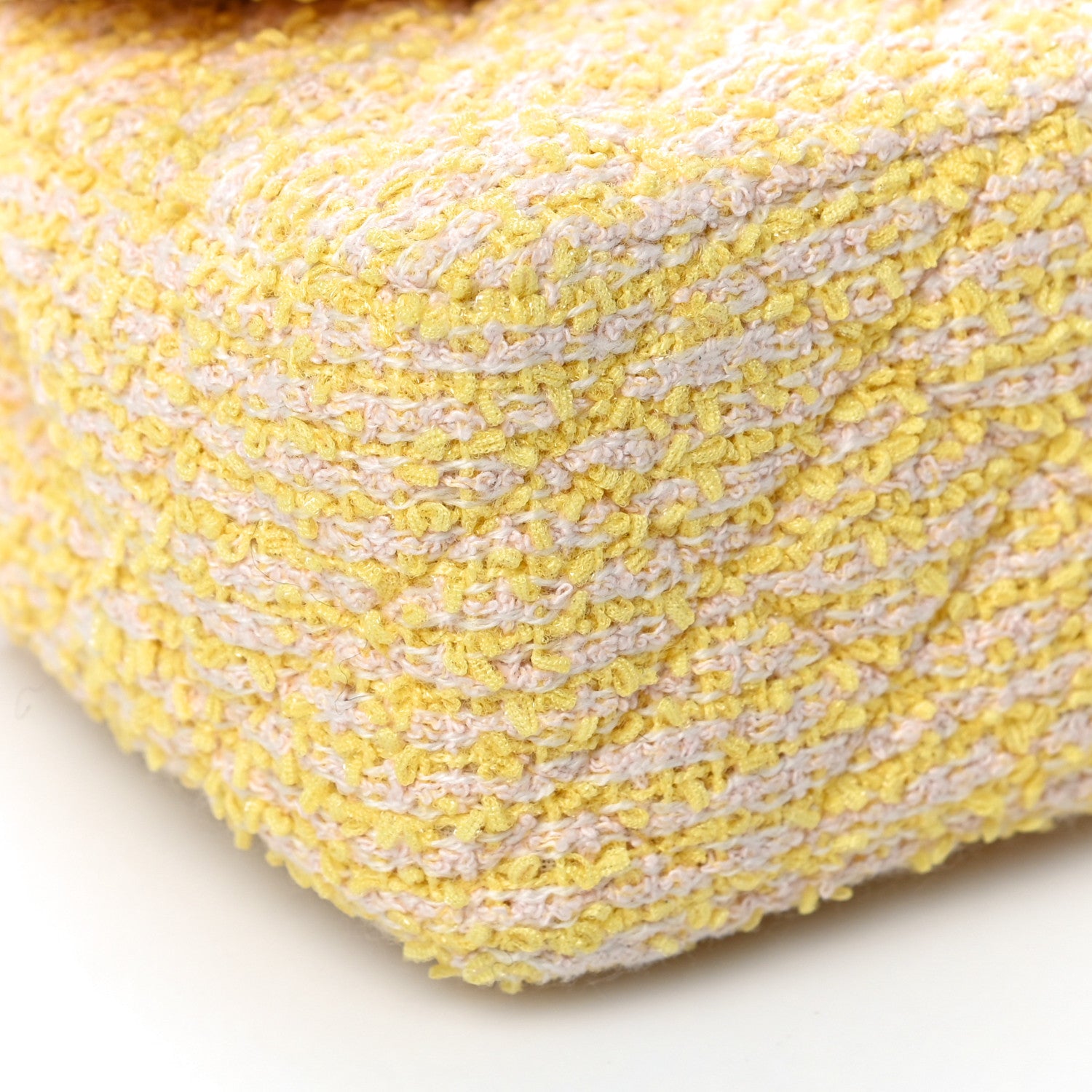 Chanel Tweed Quilted Mini Rectangular Flap Yellow Pink 9 of 11