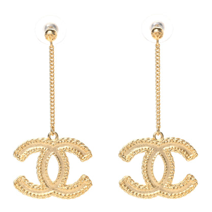 Chanel CC Drop Earrings Matte Gold 1 of 4