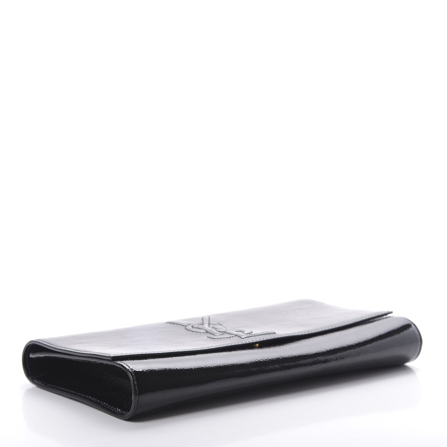 Textured Patent Monogram Large Belle De Jour Clutch Black