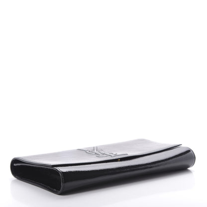 Saint Laurent Textured Patent Monogram Large Belle De Jour Clutch Black 4 of 7