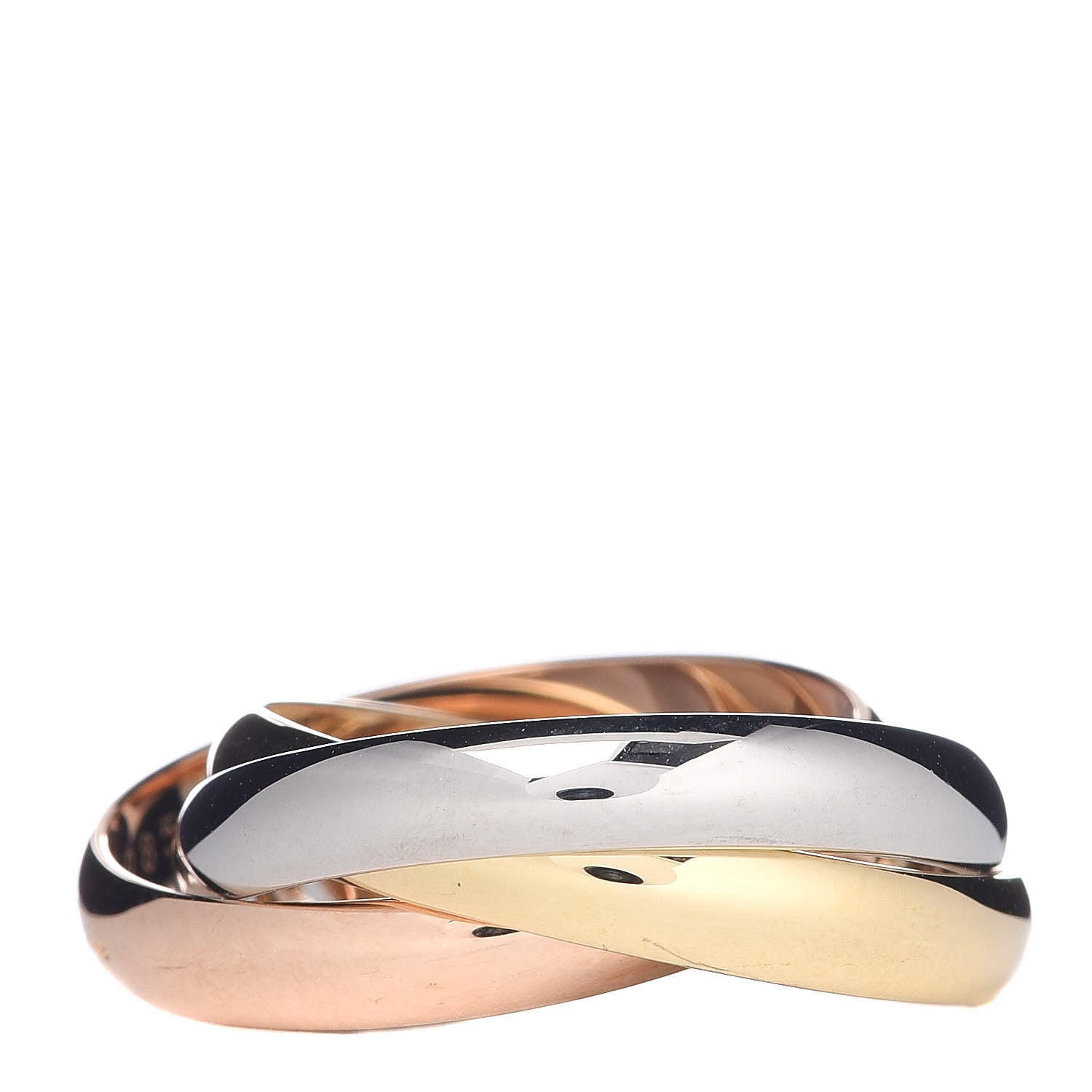 Cartier 18K Pink Yellow White Gold Classic Les Must De Trinity Ring 54 6.75 3 of 5