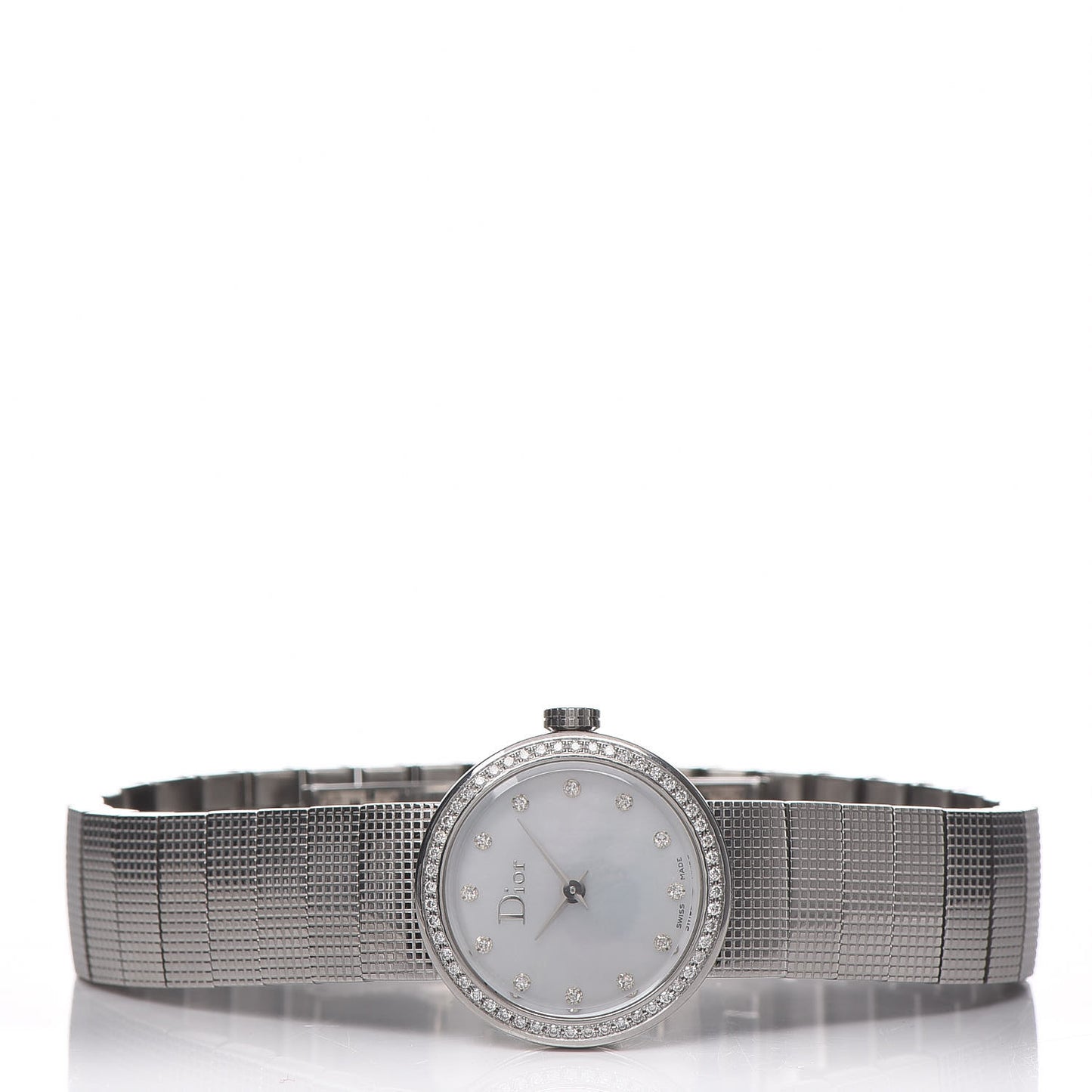 Stainless Steel Diamond Mother of Pearl 23mm La D De Dior Quartz Watch