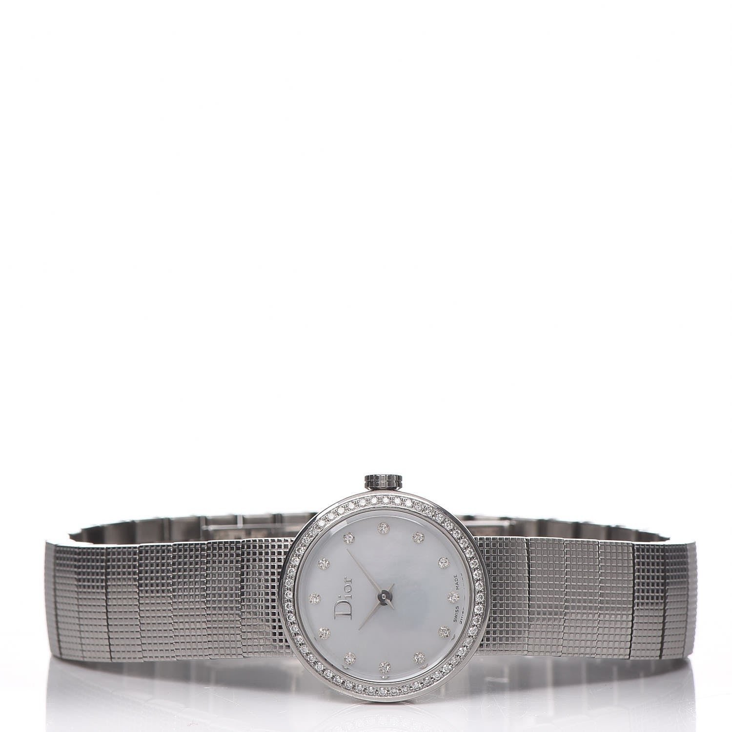 Christian Dior Stainless Steel Diamond Mother of Pearl 23mm La D De Dior Quartz Watch 3 of 6