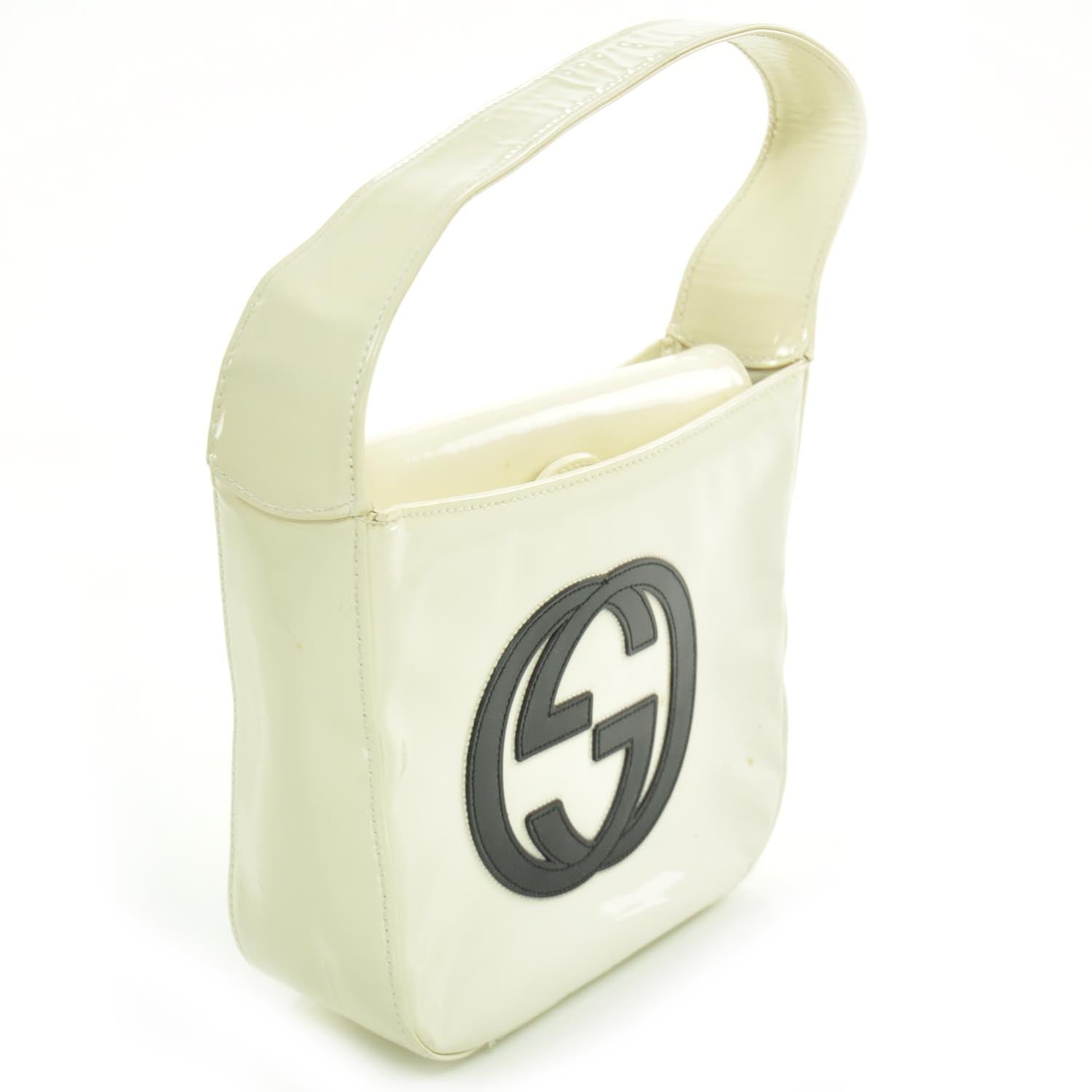 Gucci Patent Small GG Handbag Ivory 3 of 9